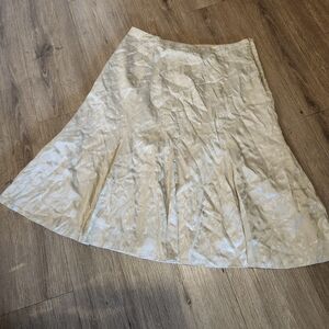 Chico's 100% Silk Cream A-Line Flared Skirt
